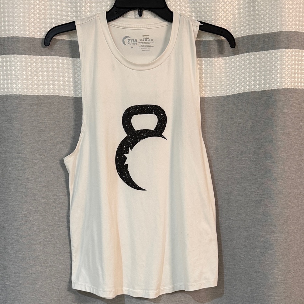 ZYIA Active White Kettlebell Tank Top
